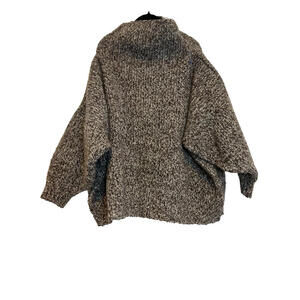 French Creek Sheep & Wool Company wool one size cowl neck brown sweater#2031